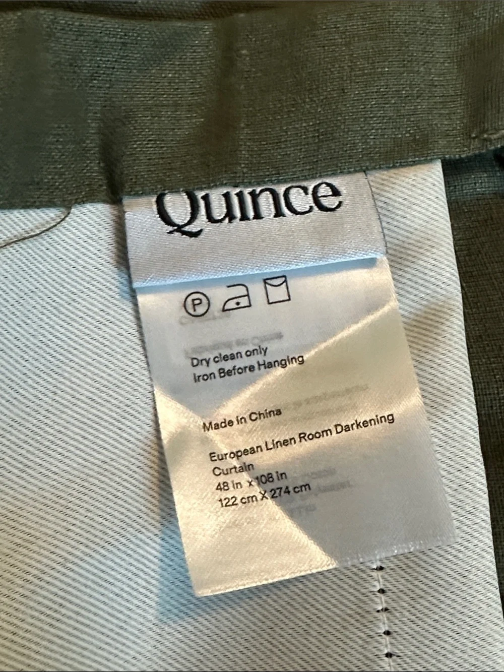 Quince European Linen Curtain Single Panel Room Darkening 48x108